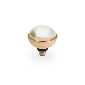 NEW QUDO women's bottone ring toppers in cream pearl